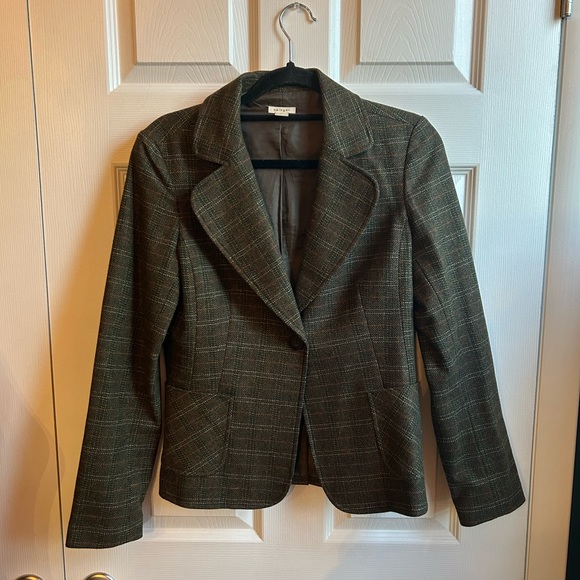 Halogen Jackets & Blazers - Vintage Y2K One-button tweed green women’s blazer - Halogen - Size M